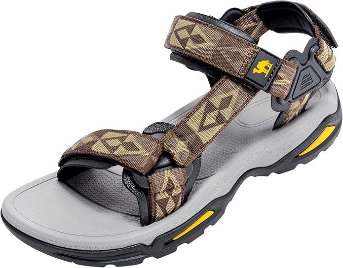 camelcrown男式徒步凉鞋防水足弓支撑露趾夏季户外舒适海滩水上运动